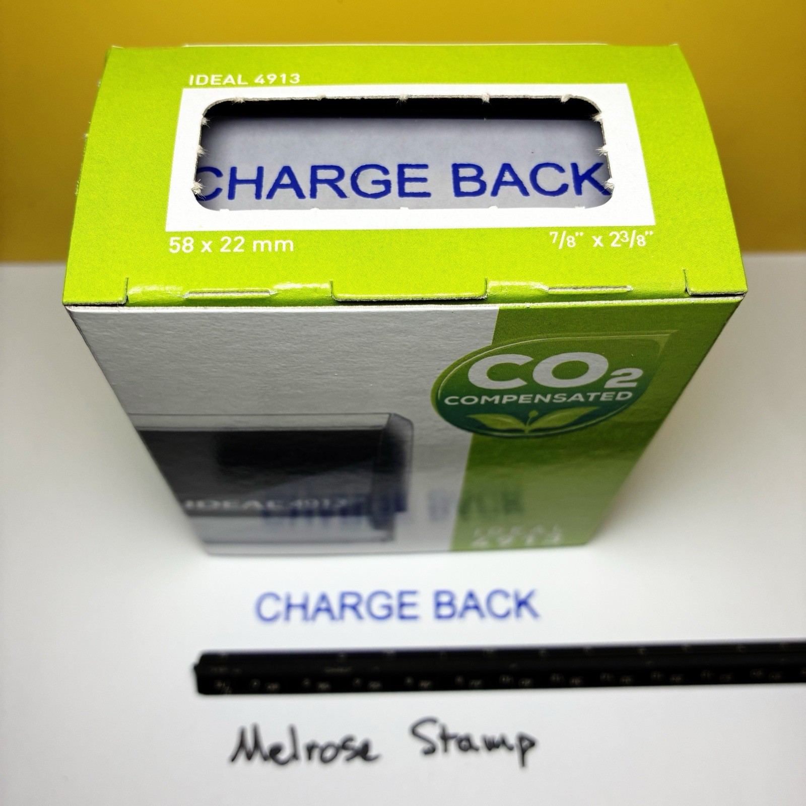 Charge Back Rubber Stamp Blue Ink Self Inking Ideal 4913