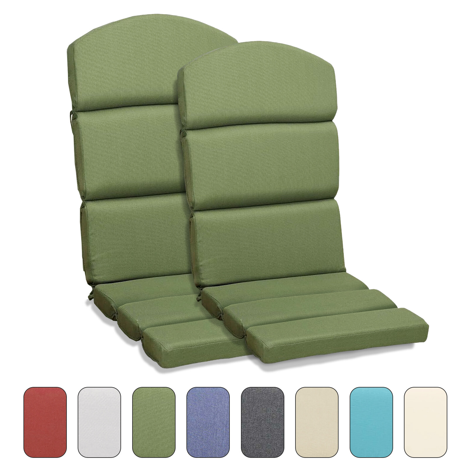 Aoodor 2PCS Patio Chair Cushion for Adirondack High Back with Tie Indoor Outdoor