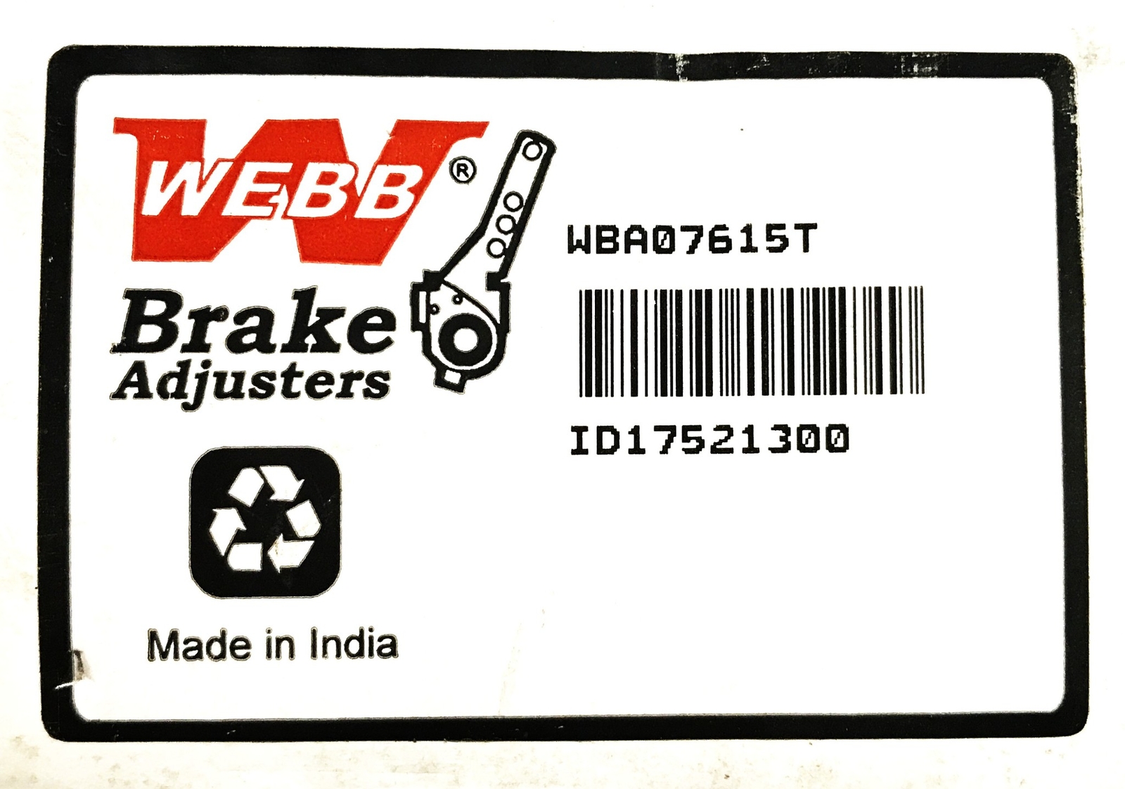 Webb Automatic Brake Slack Adjuster WBA07615T NOS
