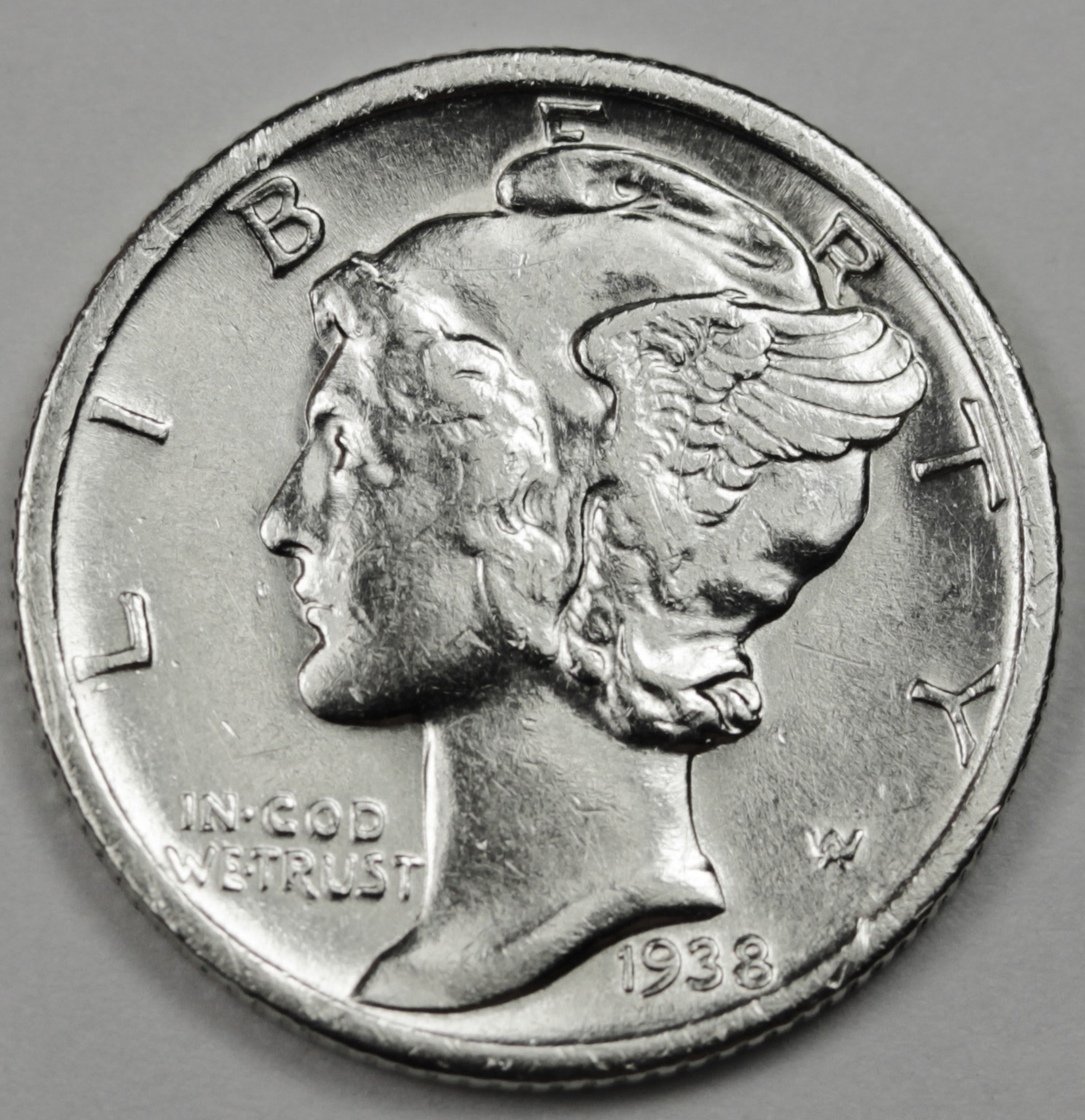 1938-s Mercury Head Dime.  High Grade.  (Inventory A)