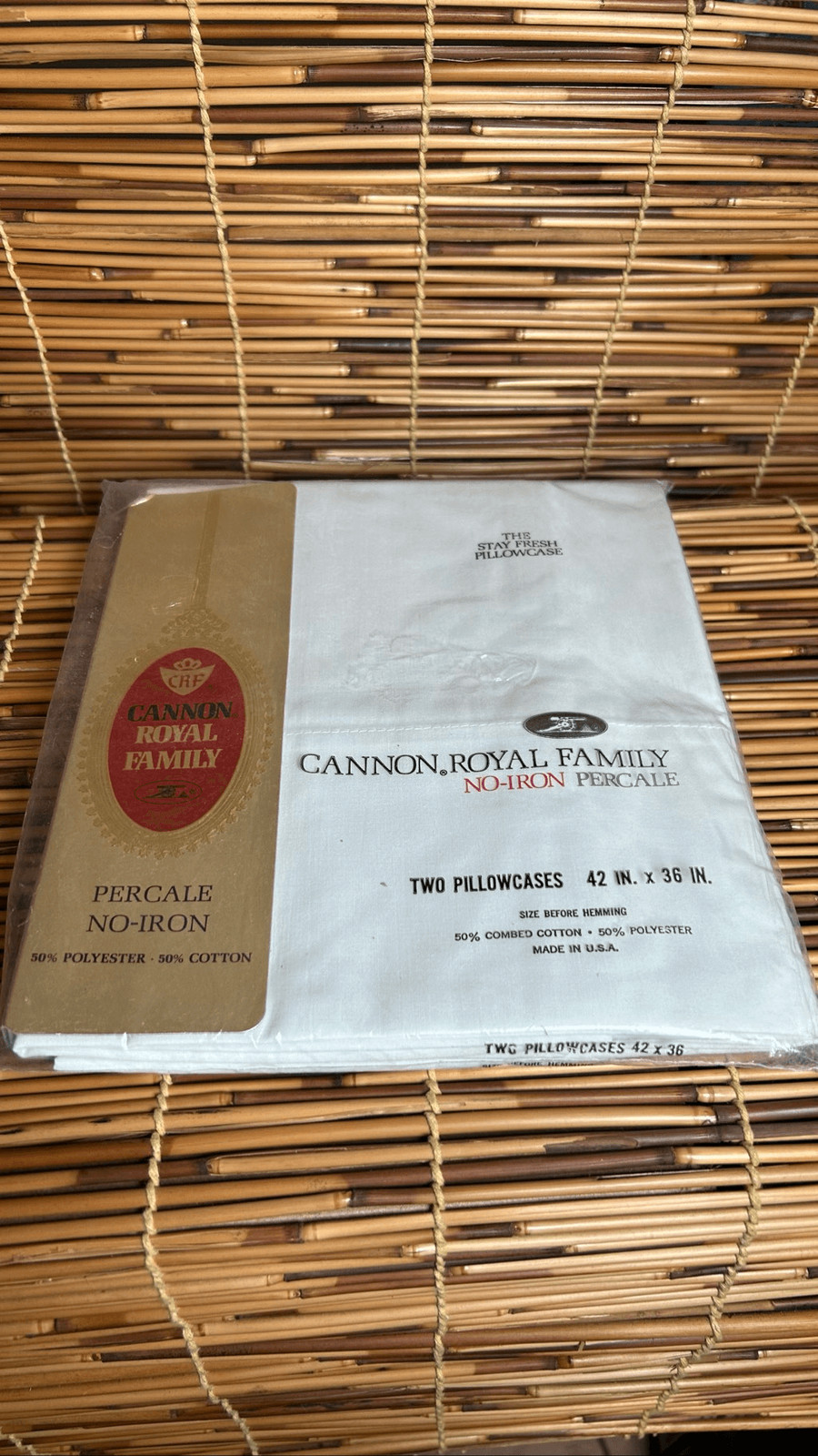 Cannon Royal Family Vintage Standard Pillowcases (2) NIP White