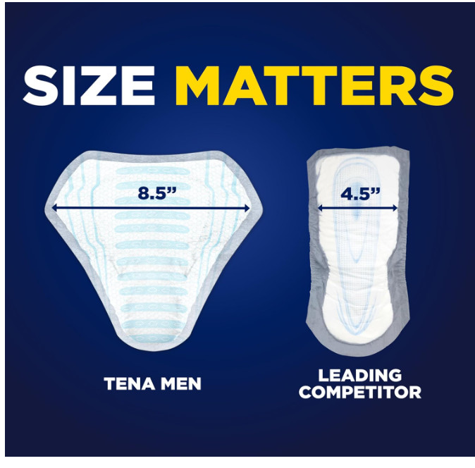 TENA Incontinence Guards for Men, Overnight Absorbency, 90 Count