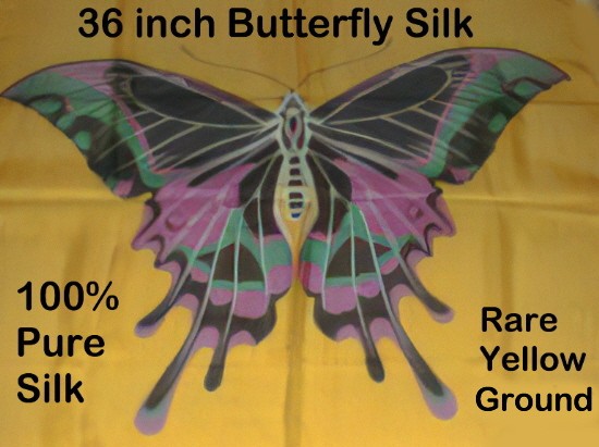 BUTTERFLY SILK - 36 INCH - 100% SILK  - LAST ONE - SILK MAGIC