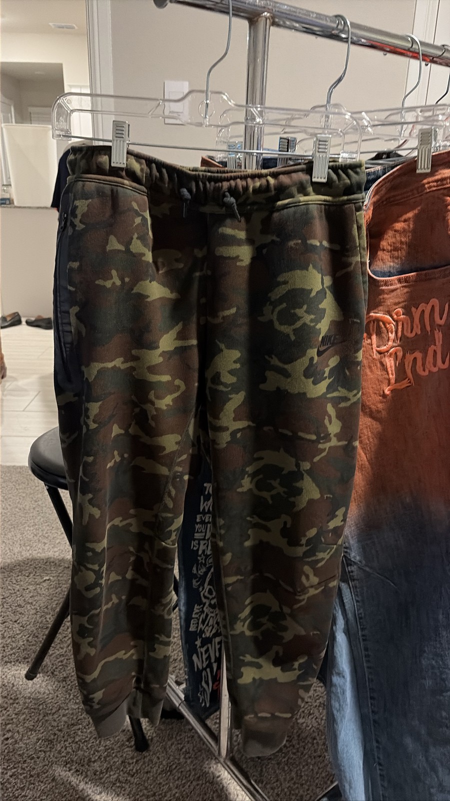 Nike Tech Fleece Joggers Boys Green Camo Activewear Pants XL