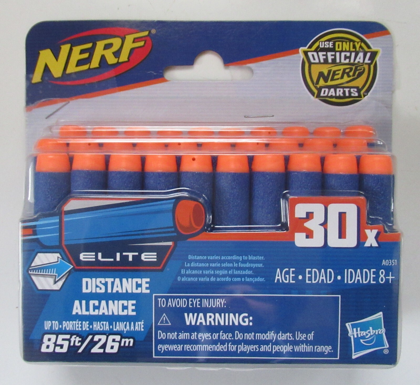 Hasbro Official NERF N-Strike Elite Distance 85 ft 30x Pack Darts A0351