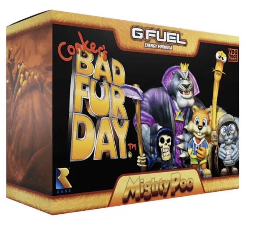 GFUEL Conker's Bad Fur Day Mighty Poo Collector's Box + Youtooz + Shaker G FUEL