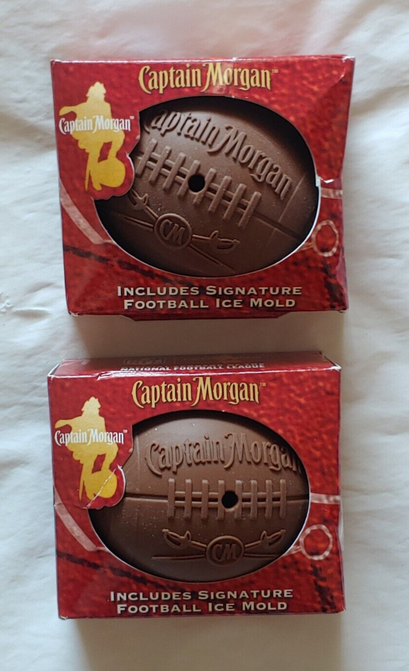 Lot of 2 BRAND NEW Captain Morgan Football Shaped Ice Molds