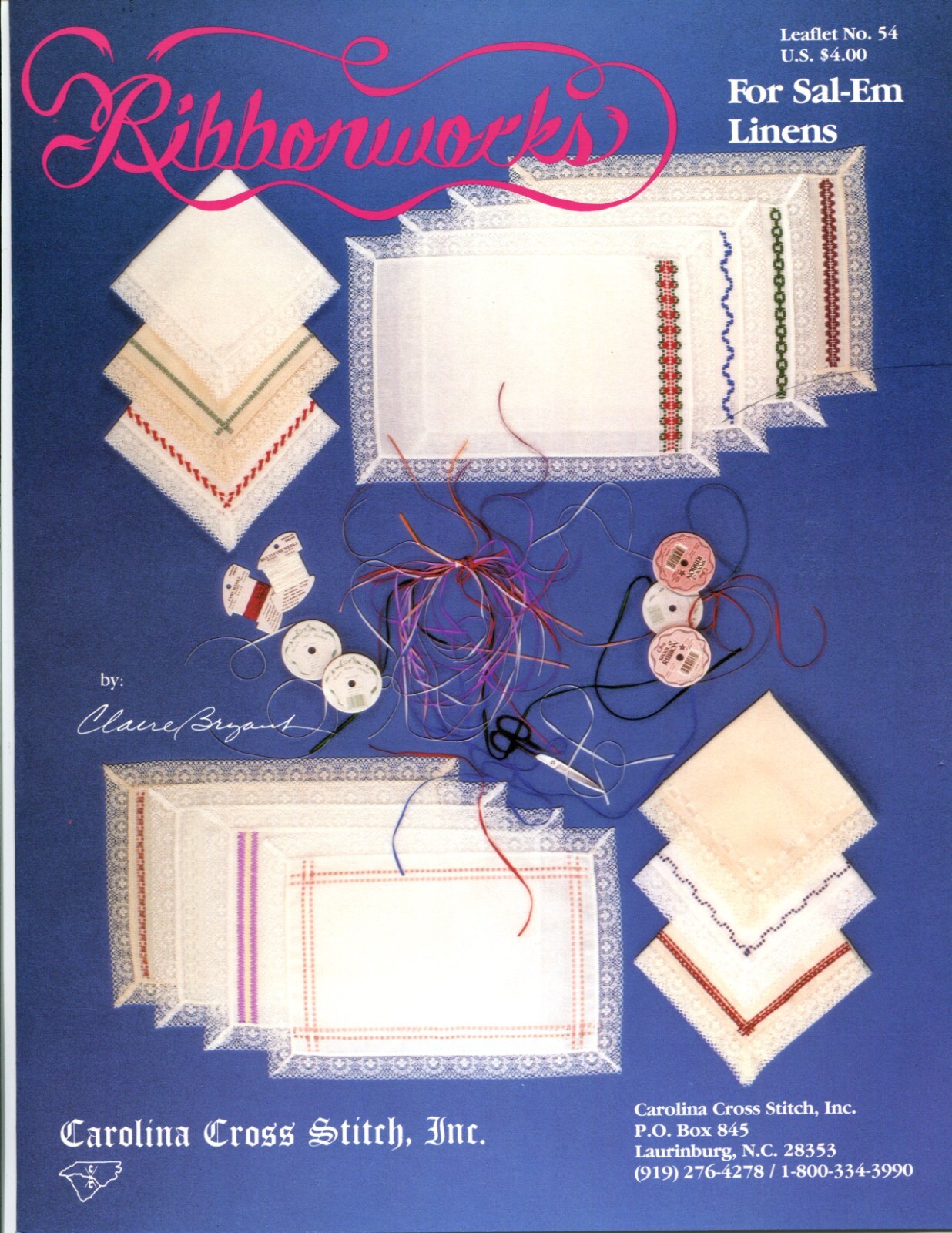 Ribbonworks for Sal-Em Linens, cross stitch -  Leaflet 54