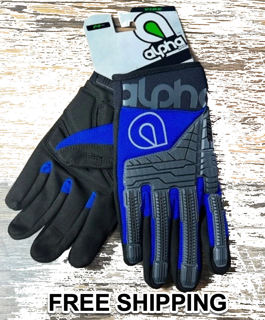 Alpha Gloves AG03-06 Vibe Mechanics Gloves Blue Protect Knuckles FREE SHIPPING
