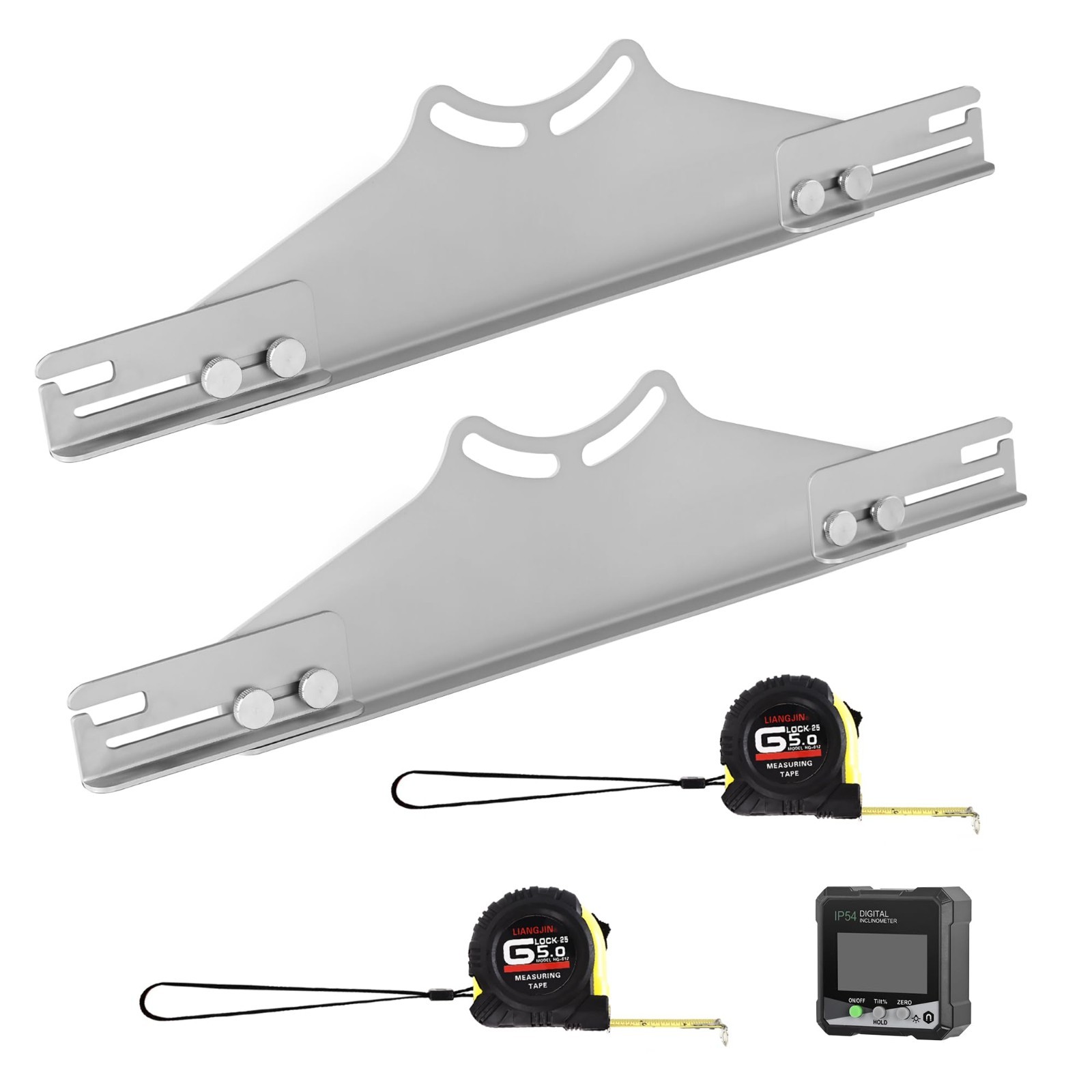 Toe Alignment Tool with 2 Tape Measures & Digital Angle Finder - Accurate Wheel