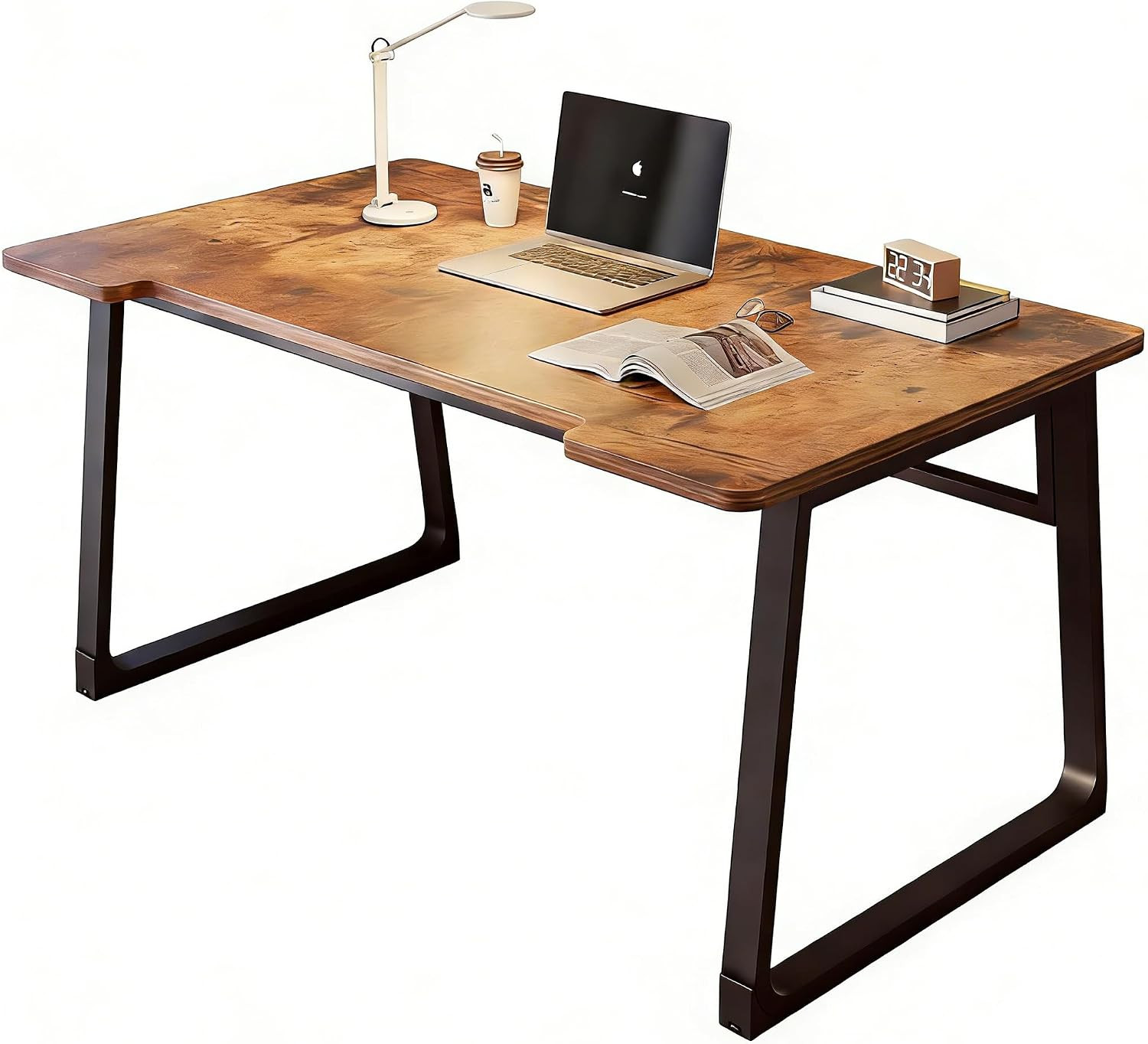 Computer Desk 39.4 Inch Small Office Desk with Wood Top and Metal Frame, Study W