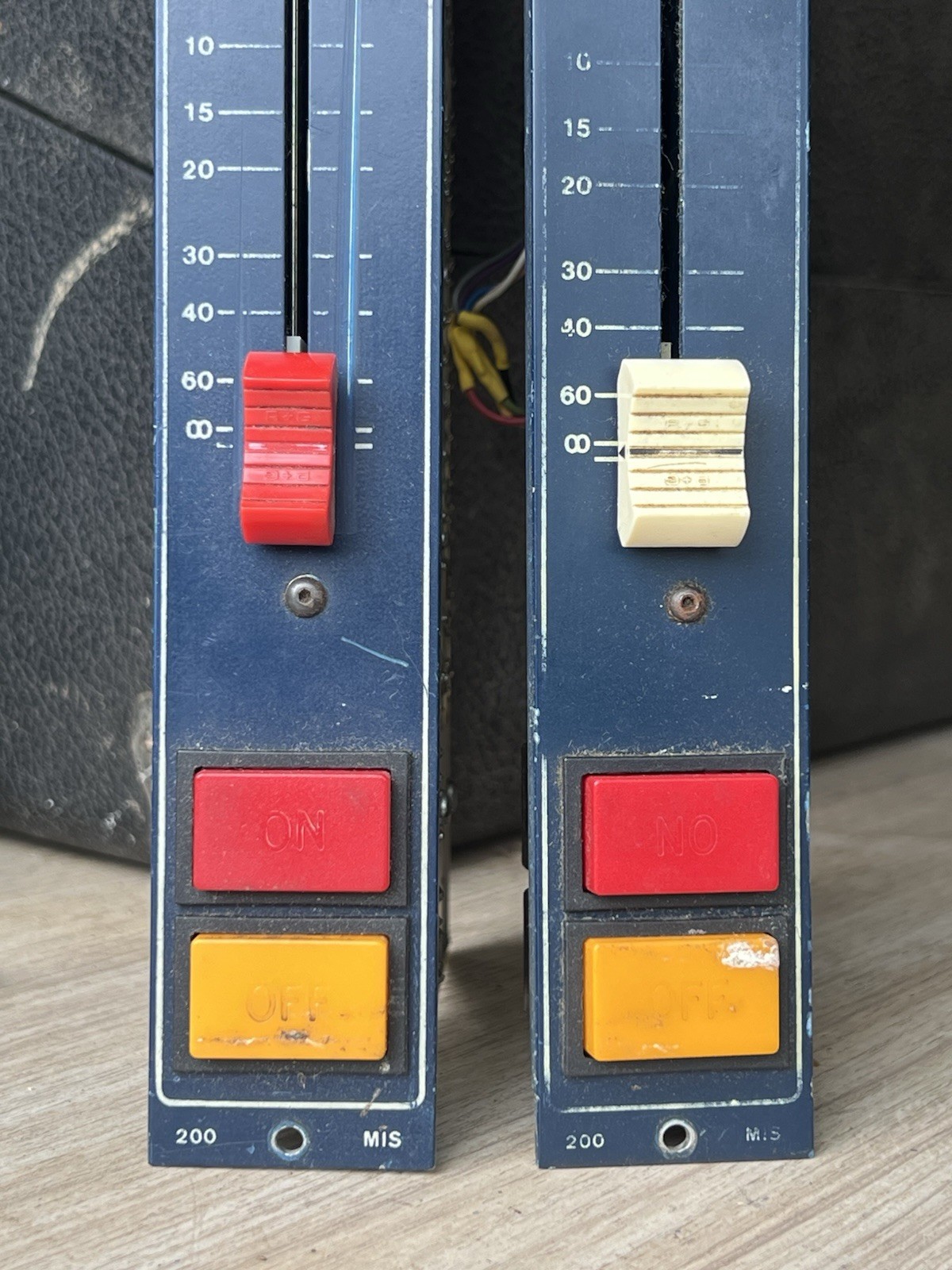 pair vintage Auditronics blueface 200-MIS mic preamps console strips modules