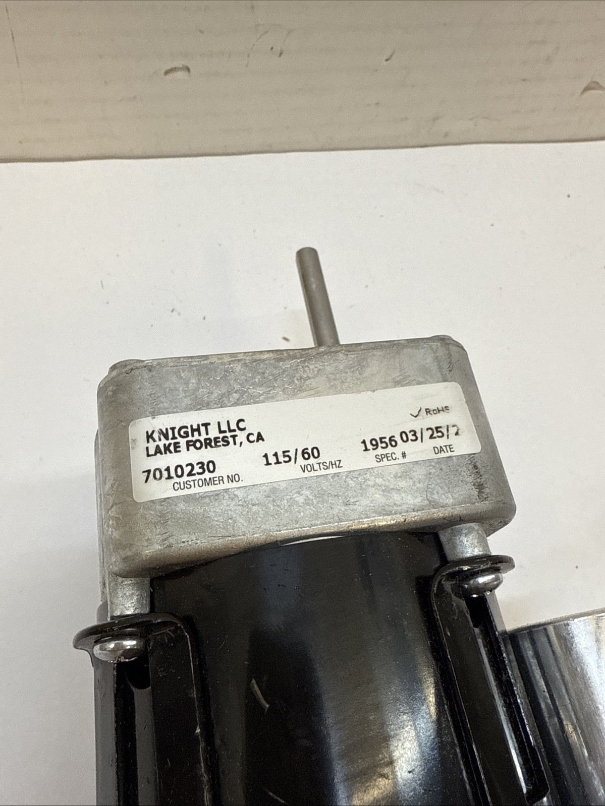 KNIGHT EQUIPMENT PUMP MOTOR 7010230 Read Description