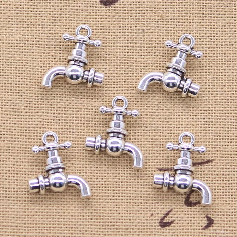 20pcs Faucet 18x15mm Silver Color Pendants Antique Jewelry Making DIY Handmade