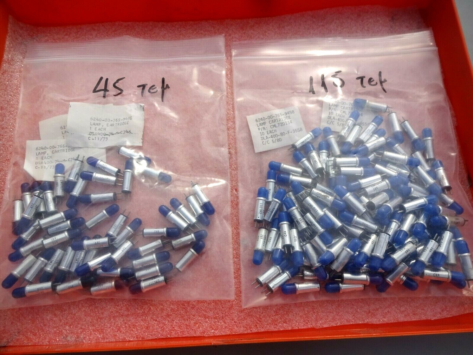 Lot of 160pcs Aviation Lamp Cartridges  CML 011  28V  0.04A  NOS