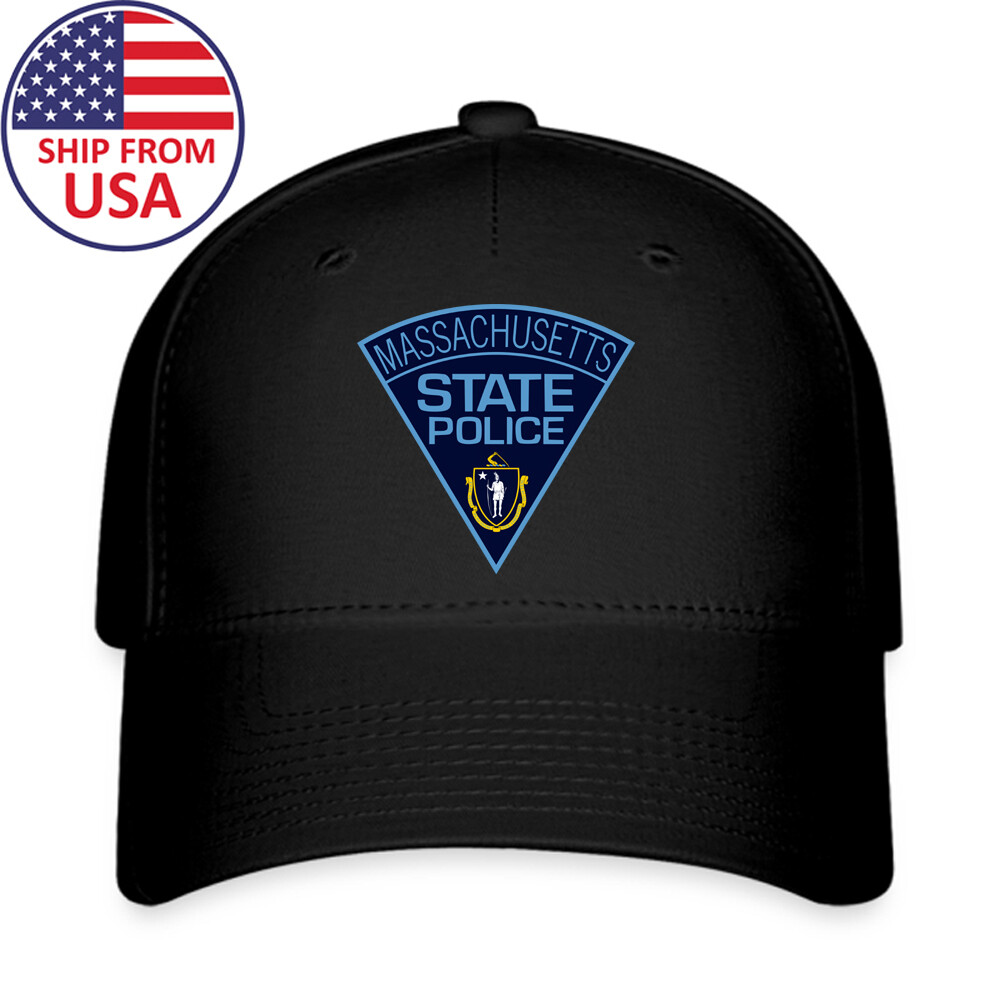 Massachusetts State Police Black Hat Baseball Cap Size S/M and L/XL