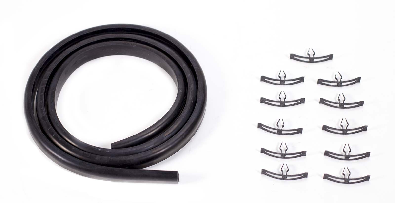 55 56 Chevy Hood to Cowl Rubber Weatherstripping Seal with Clips 1955 1956 New