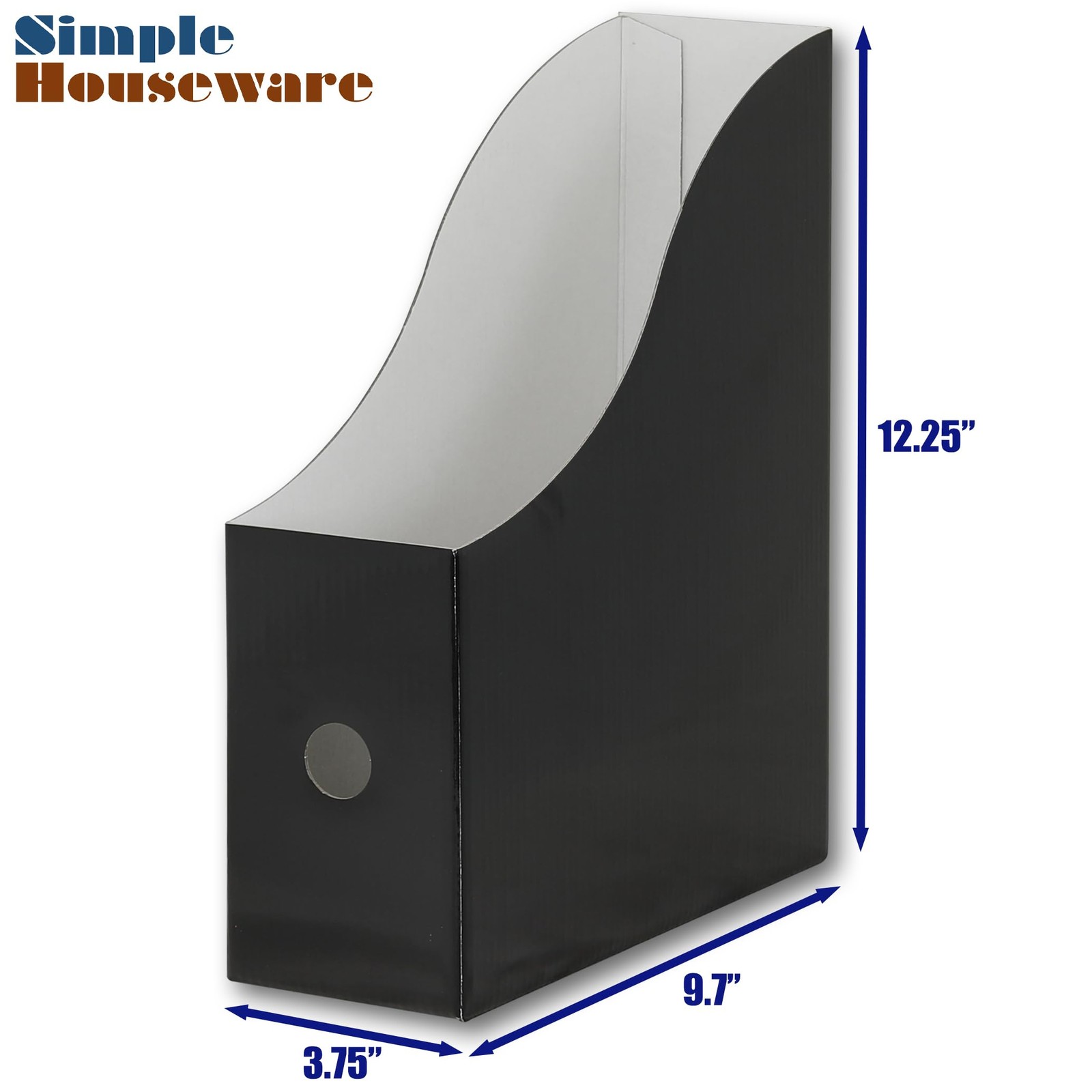 Simple Houseware 6-Pack Magazine File Holder Box, Foldable 6 Pack, Black