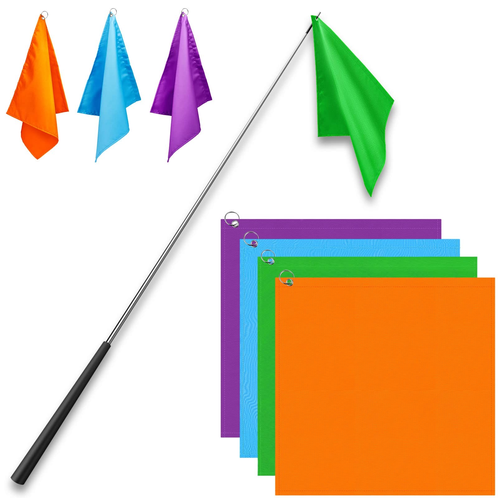 Equestrian Training Flag 4 18 inches, Orange, Green, Purple, Light Blue