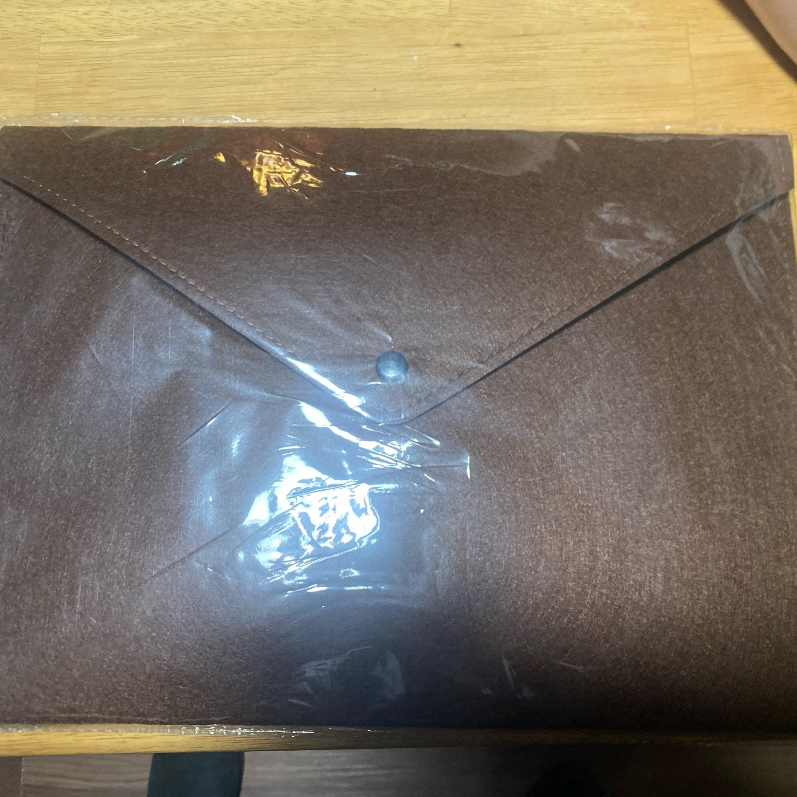 2Pcs Felt File Folders, Folder File Document with Button(Dark Brown/Black)