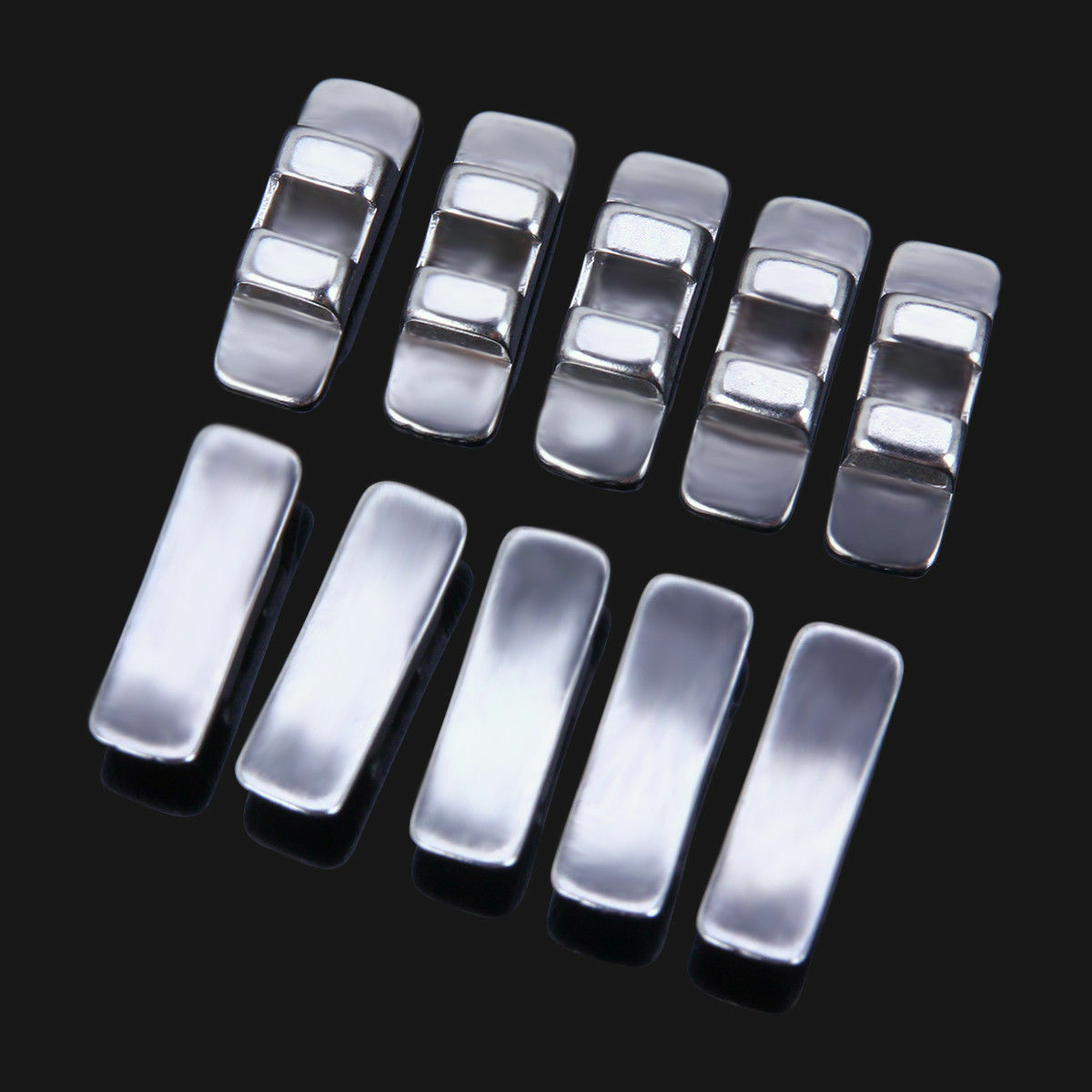 100 Pcs 10 Packs Dental Orthodontic Lingual Sheath No Hook Stainless Steel