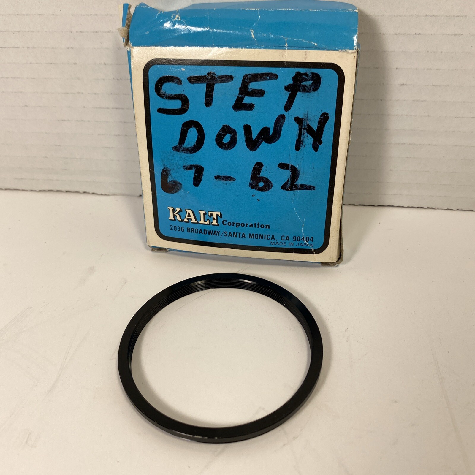 Kalt Step Down Ring 67-62mm Photograpic Lens Japan