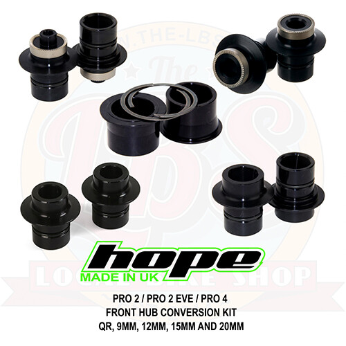 Hope Pro 2/EVO/Pro 4/Pro 5 Front Hub Axle Conversion Kit Adapter QR 9/12/15/20mm