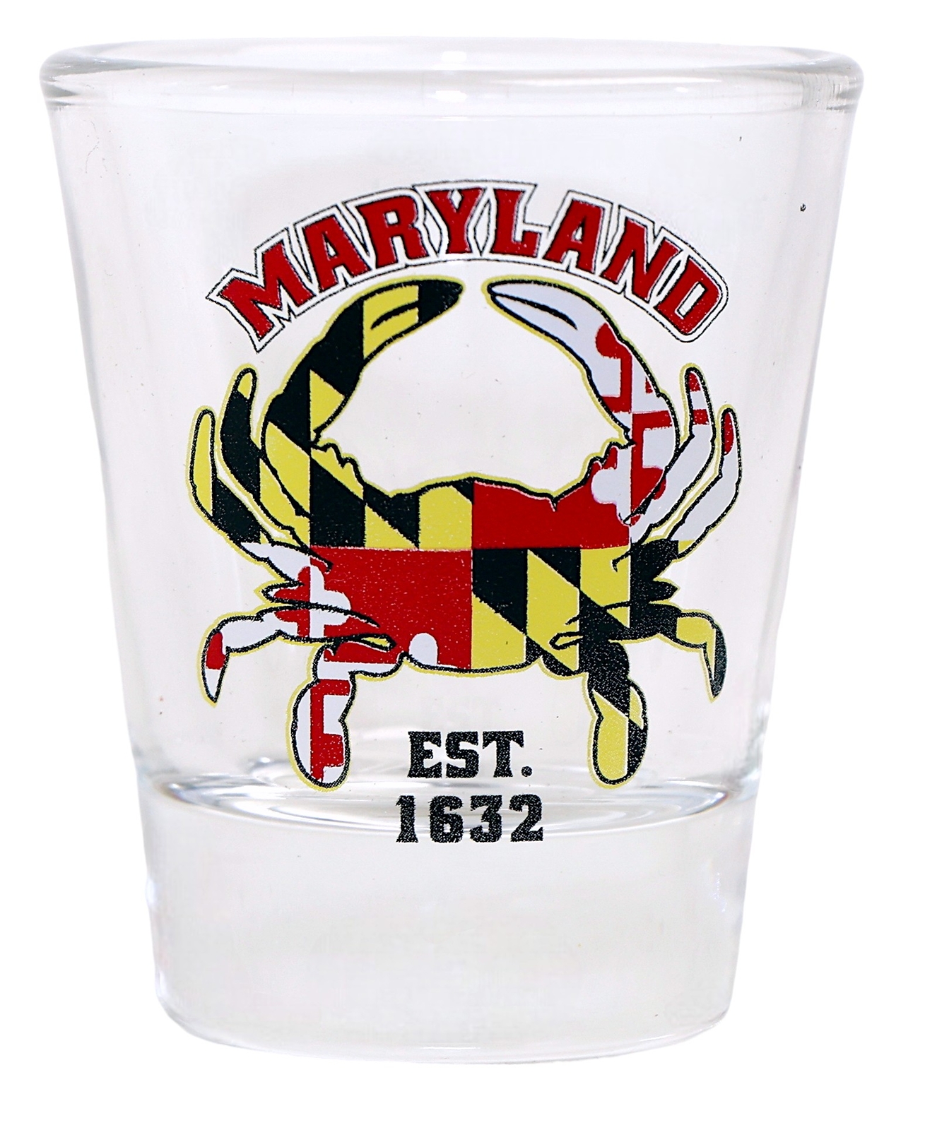 MARYLAND CRAB FLAG SHOT GLASS SHOTGLASS