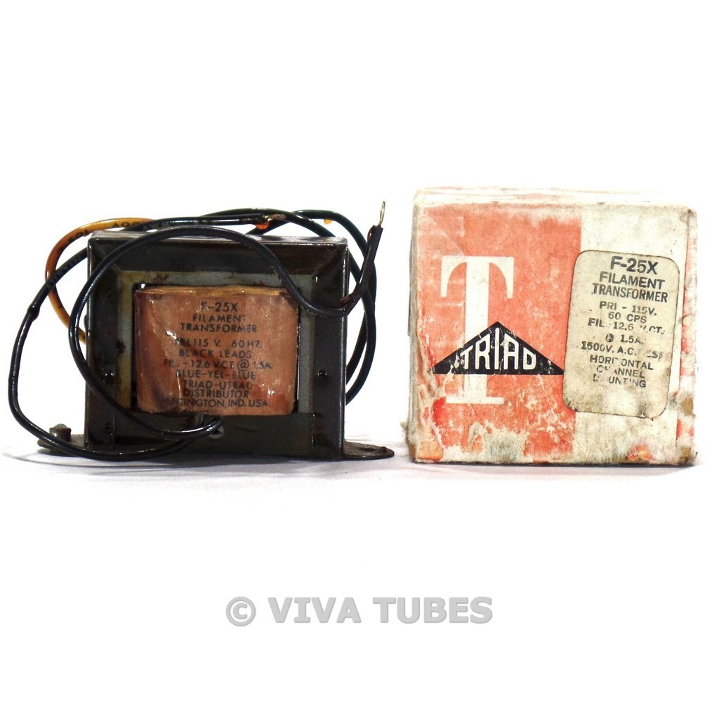 NOS NIB Triad F-25X Filament Transformer 12.6 VCT 1.5A for Tube Amplifiers