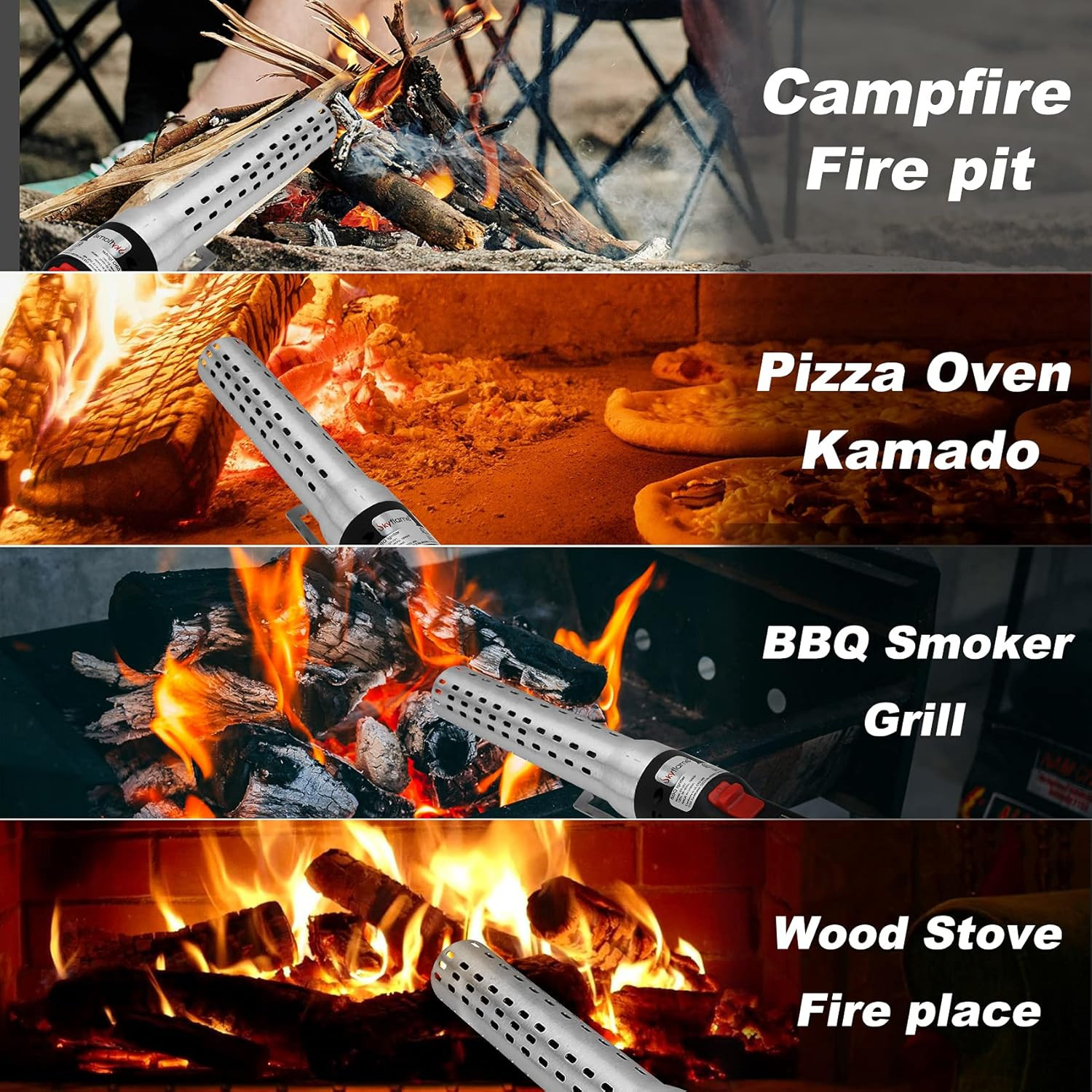Electric Charcoal Fire Starter with Blower - Quick BBQ Grill & Fireplace Tool