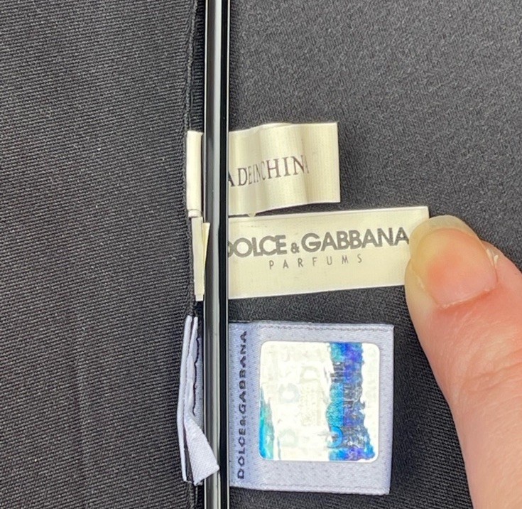 Dolce&Gabbana Black Women's Solid Umbrella with Logo