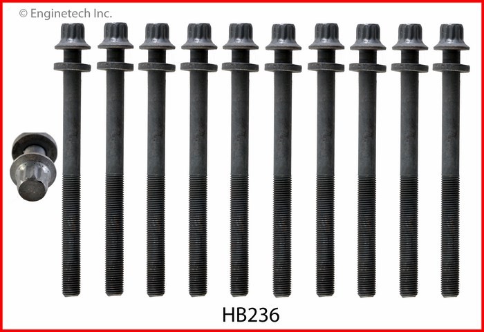 Enginetech HB236 Engine Head Bolt Set for Kia Spectra and Sephia