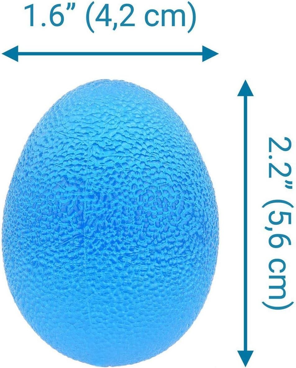 Hand Exercise Balls - Egg Shaped - 3 Squeeze Resistances (Soft, Medium, Firm)