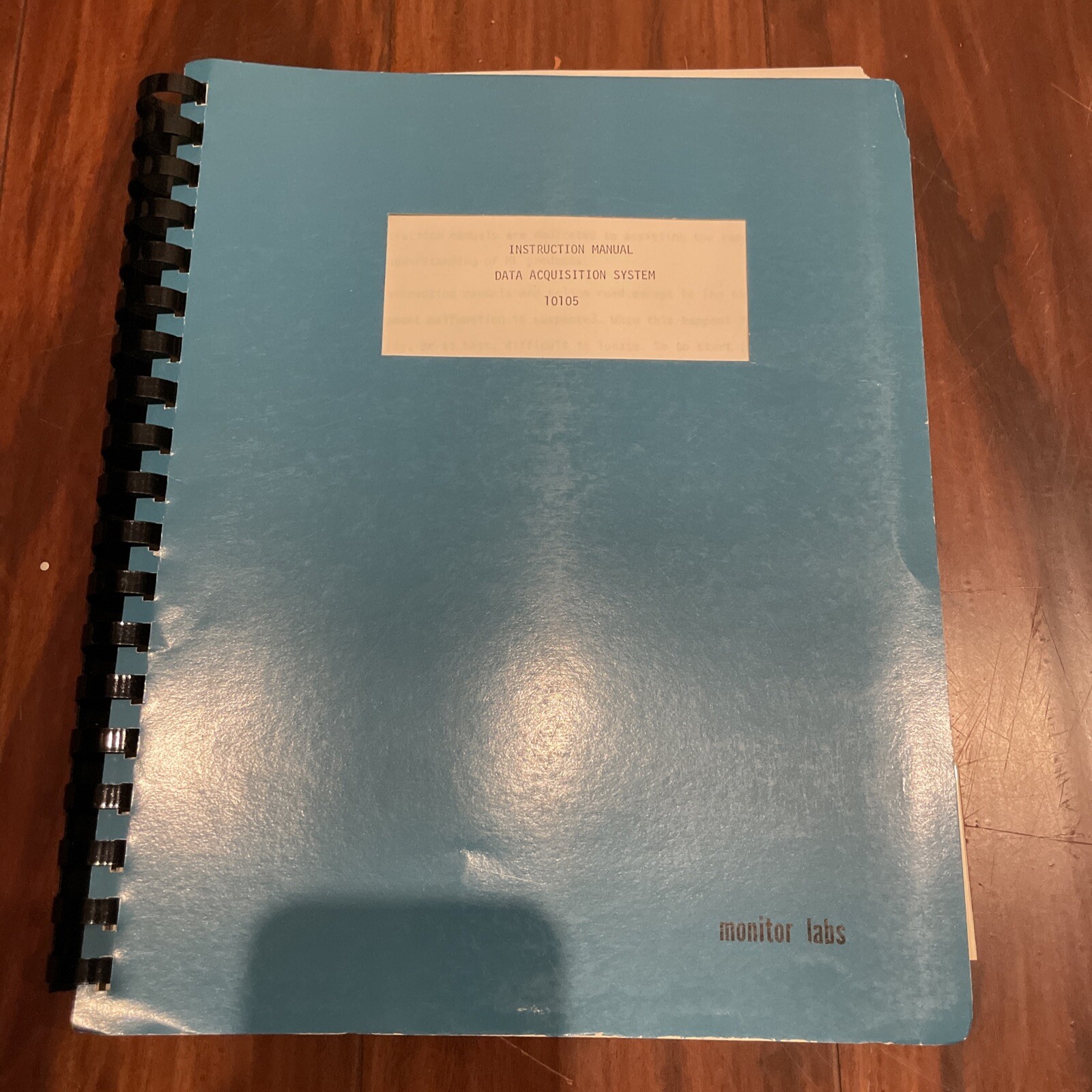 Monitor Labs 10105 Data Acquisition System Instruction Manual