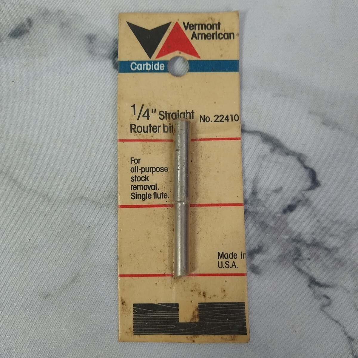 Vermont American 22410 1/4" Carbide Tipped Single Flute Straight Router Bit NEW