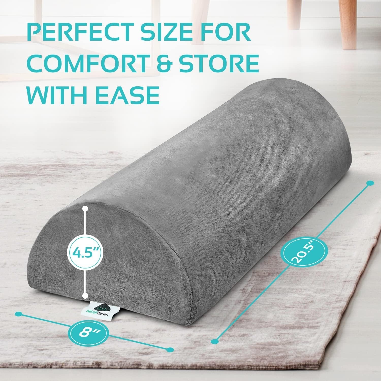 2-Pack Half Moon Bolster Pillows - Ultimate Memory Foam Support for Sleep