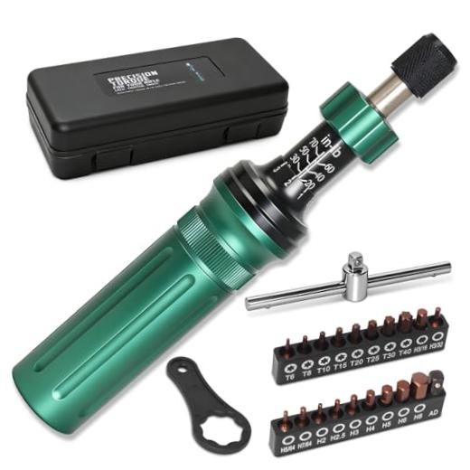 24 Pcs Professional Precision Pound Torque Screwdriver Set - Green + Black