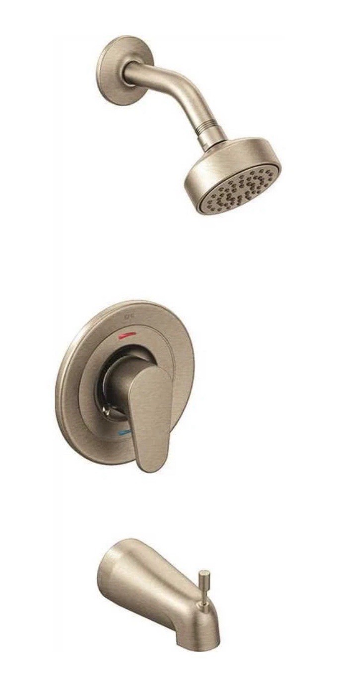 Cleveland 46301CBNGR Brushed Nickel Edgestone Tub and Shower Faucet