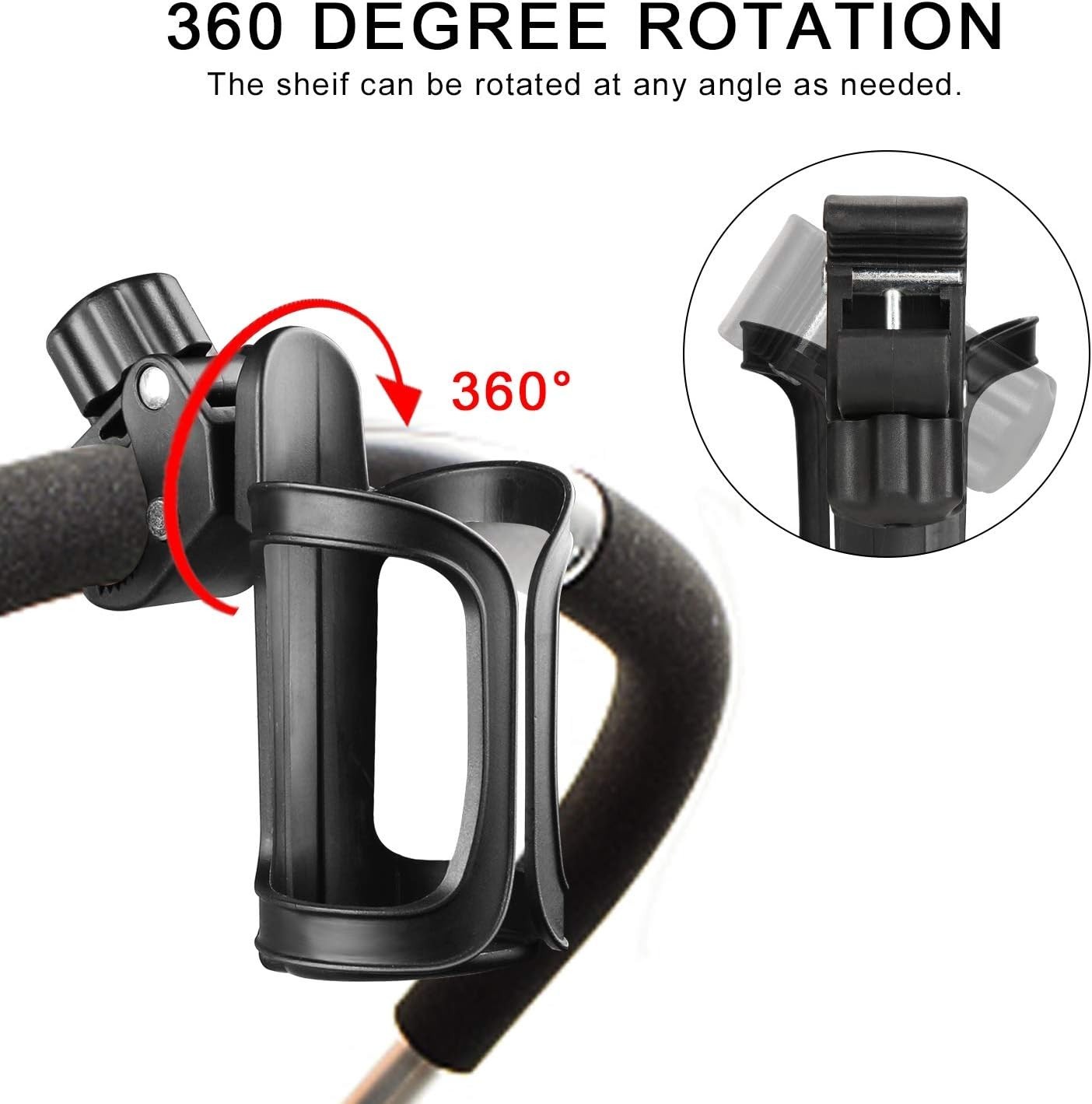 Versatile Universal Cup Holder for Stroller, Walker & Bike - Spill-Proof Design