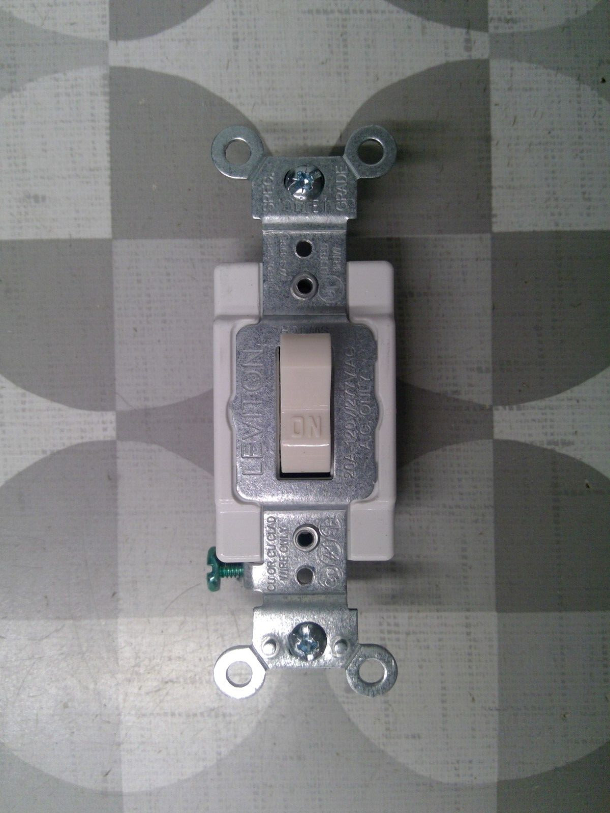 Leviton 1221-ST 20A 120/277V 1P Toggle Switch, Light Almond **Free Shipping**