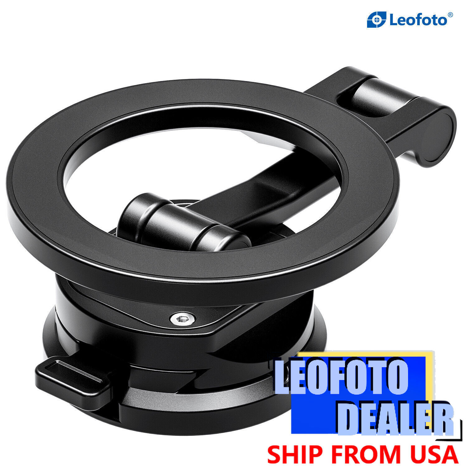 Leofoto PM-02 Magnetic Car Phone Mount - Black