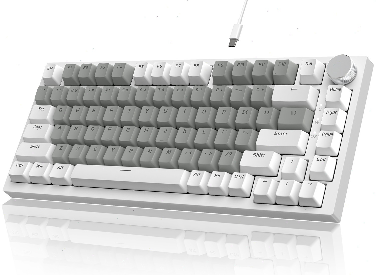 AJAZZ AK820 75% Wired Mechanical Gaming Keyboard, Hot Swap With Volume Knob,RGB