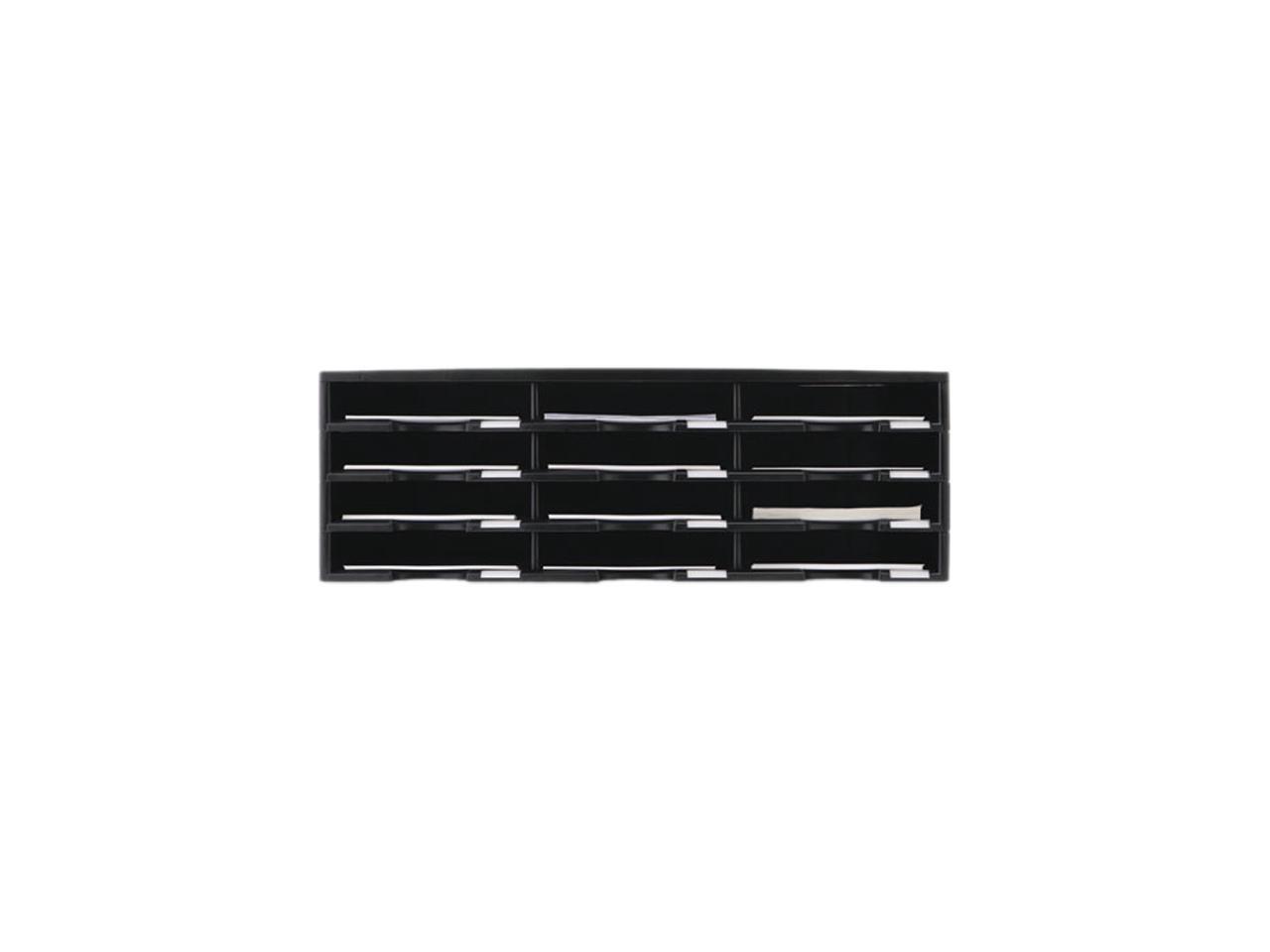 Storex Literature Organizer 12 Section 10 5/8 x 13 3/10 x 31 2/5 Black 61602U01C