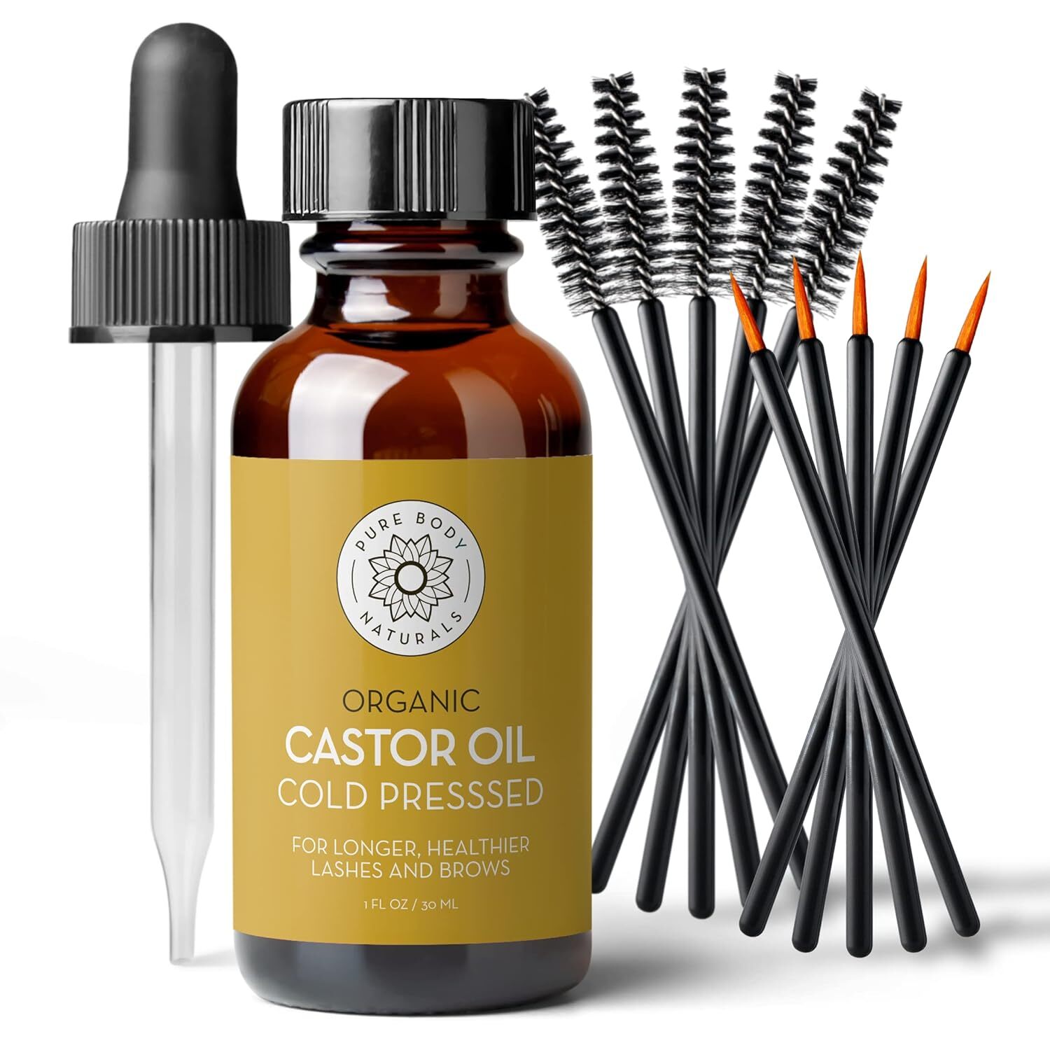 Aceite De Ricino Castor100% Puro Organico Para Hacer Crecer Las Pestañas Y Cejas
