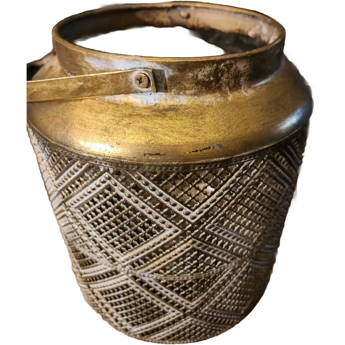 Gold Metal Candle Holder Lantern