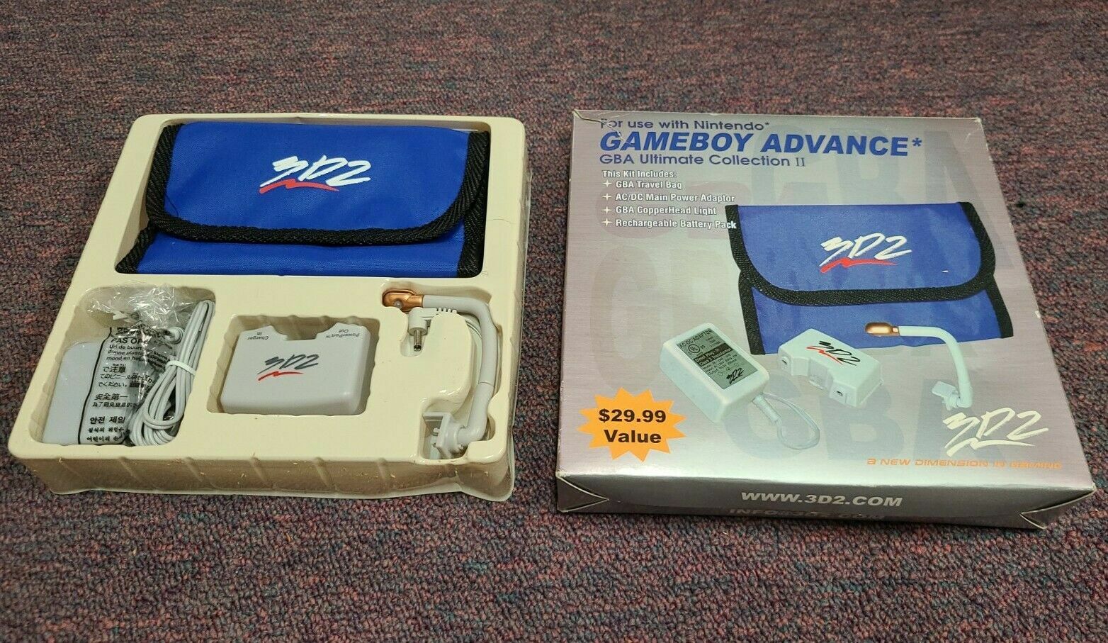 Nintendo Gameboy Advance GBA Ultimate Collection II Accessory Pack Bag Lamp+ 3D2