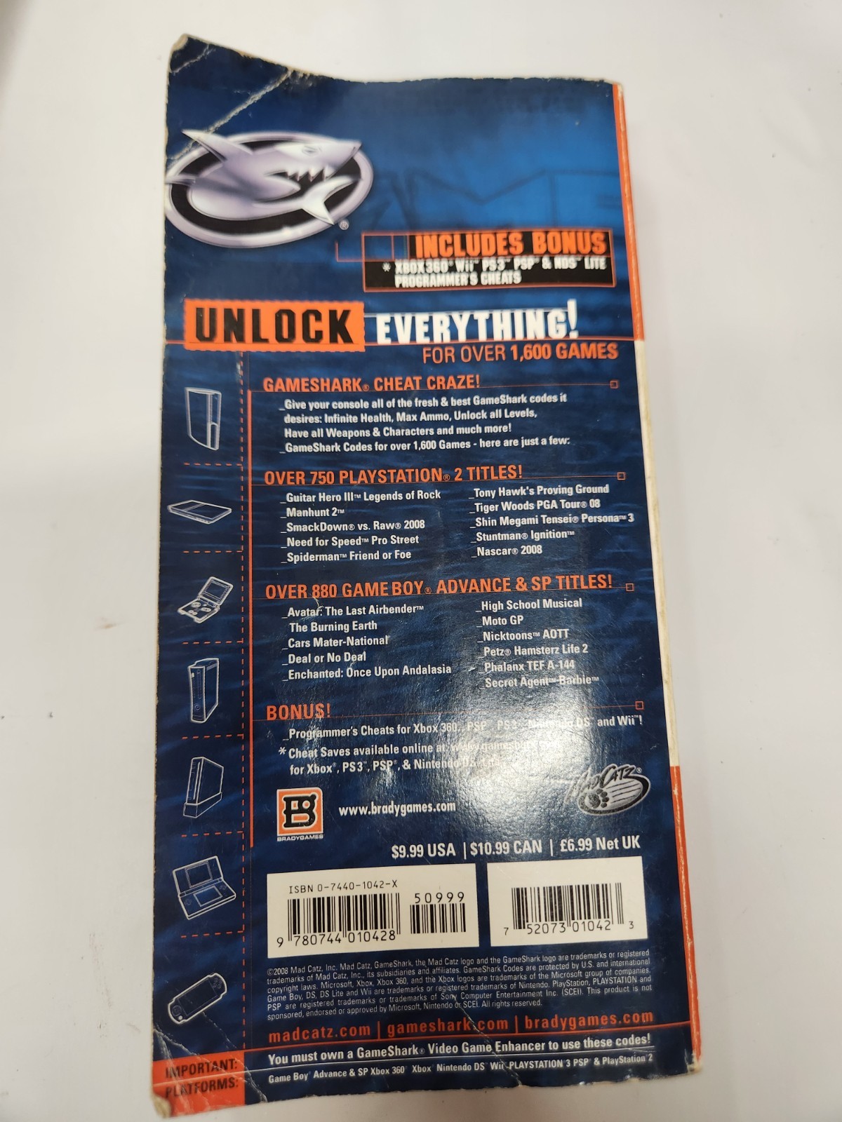 GameShark Ultimate Codes 2008 Summer Very Good BradyGames