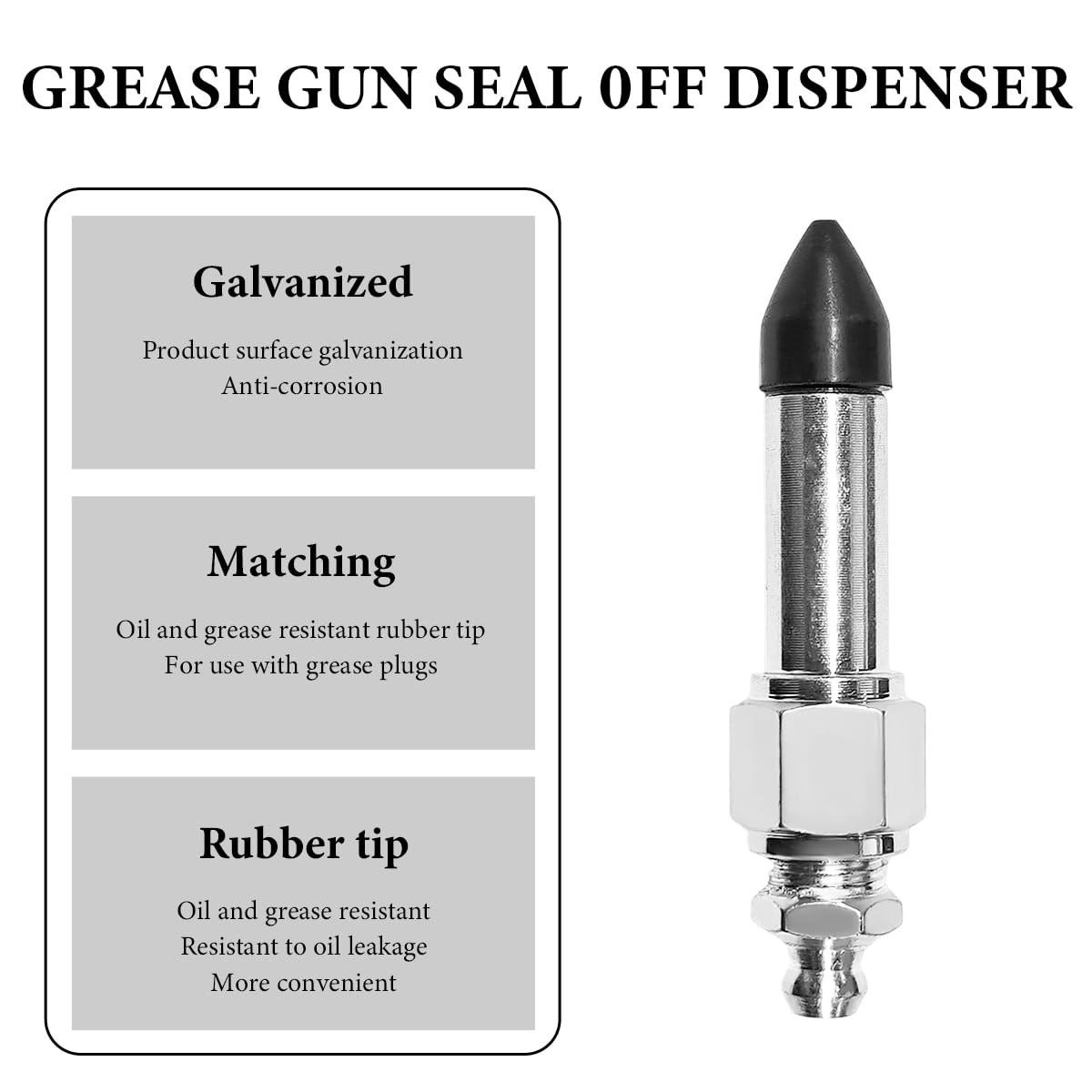 DXNQ 7 PCS Grease Needle Accessory Set, 5 Nozzles 1 Silver