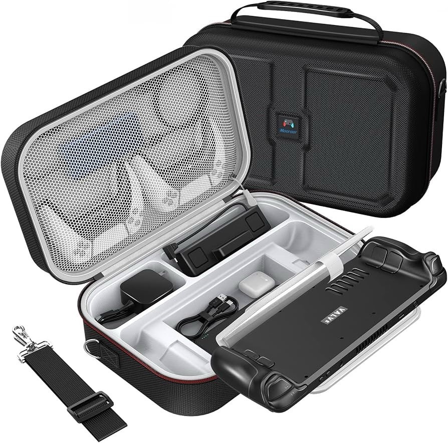 Mooroer Steam Deck Carrying Case 2024 Large Storage Travel Case Black