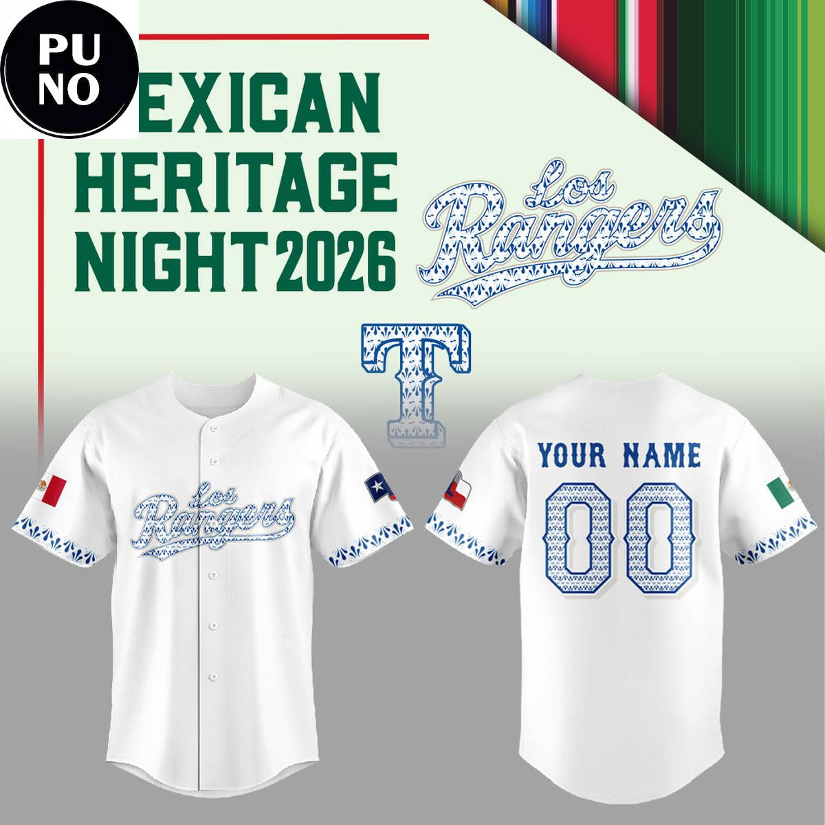 Custom Name - Rangers Mexican Heritage Night 2026 Baseball Jersey - All Size